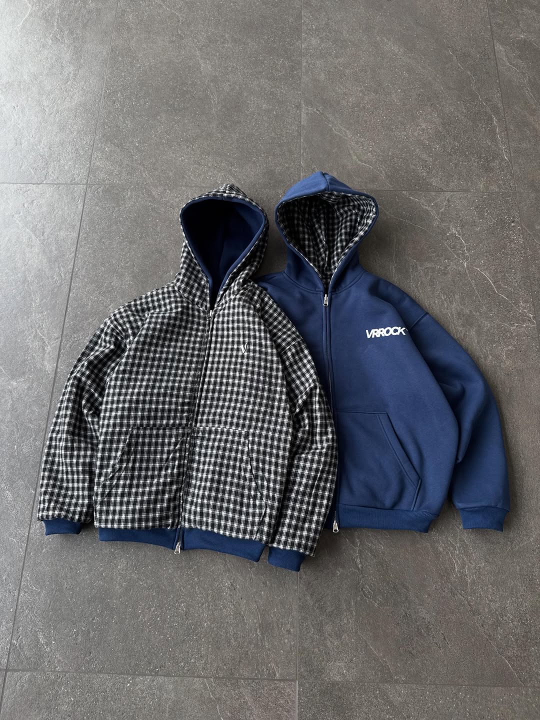 Reversible Navy Blue Hoodie